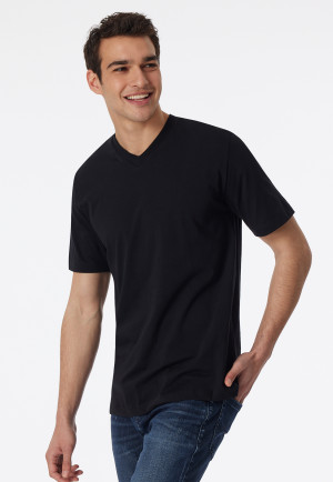 Confezione da 2 maglie a maniche corte in jersey con scollo a V, nero - American T-Shirt