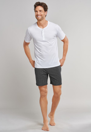 Maglia a maniche corte in jersey con abbottonatura bianca - Mix + Relax