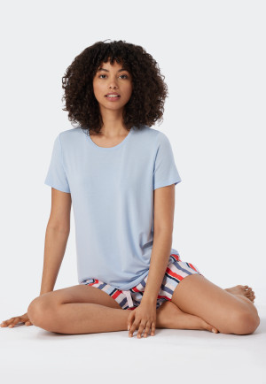 Maglia a maniche corte in modal in tonalità air - Mix+Relax