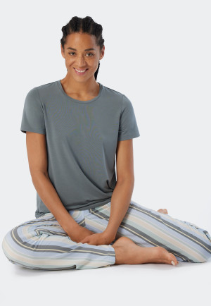 Maglia a maniche corte in modal di colore giada - Mix+Relax