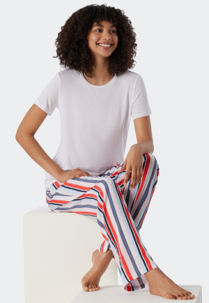 Maglia a maniche corte in modal di colore bianco- Mix+Relax