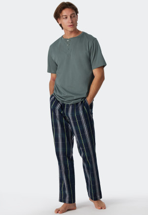 Shirt kurzarm Organic Cotton merzerisiert Knopfleiste jade - Mix+Relax