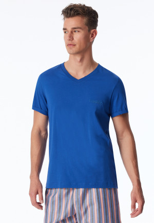 Shirt short sleeve Organic Cotton V-neck indigo - Mix+Relax