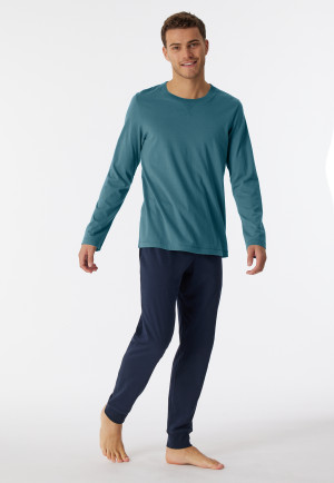 Shirt langarm Organic Cotton petrol - Mix+Relax