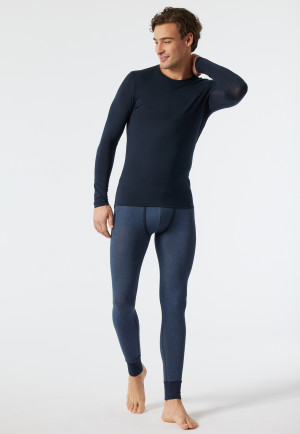 Shirt long-sleeved wool Tencel dark blue - selected! premium