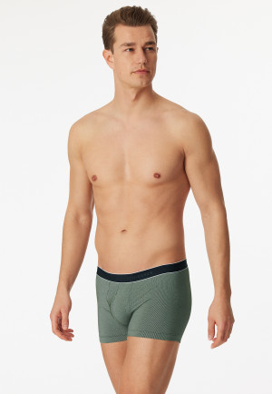 Pantaloncini in modal a righe, verde scuro/bianco - Duality Function