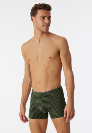 Pantaloncini in cotone biologico con fantasia, verde oliva - 95/5