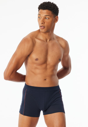 Shorts en coton bio bleu nuit- Comfort Fit