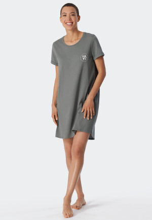 Maglia da notte a maniche corte con stampa, giada - Essential Nightwear