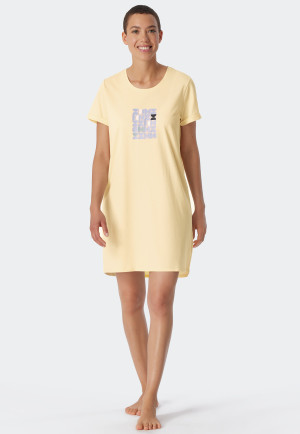 Maglia da notte a maniche corte con stampa, vaniglia - Essential Nightwear