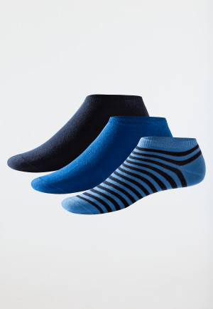 Sneakersocken 3er-Pack stay fresh Streifen blau/dunkelblau - Bluebird