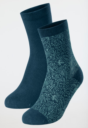 Socken 2er-Pack Stay Fresh medium Schaft petrol gemustert - Fashion