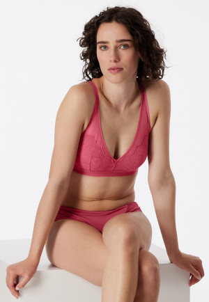 Soft bra underwired racerback pink - Modal & Lace