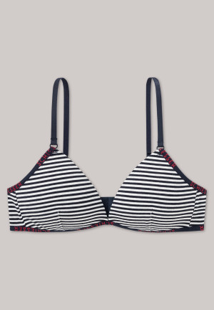 Night-blue-white striped soft bra - Original Classics