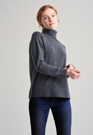 Knitted sweater dark gray heather - Revival Laura