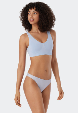 Perizoma con pizzo in microfibra color blu aria - Invisible Lace