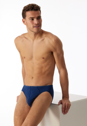 Slip supermini in cotone biologico con fantasia, color blu marino - 95/5
