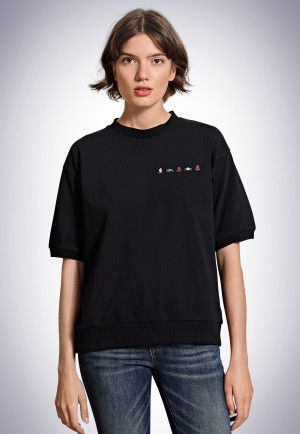 Sweater kurzarm schwarz - Revival Merle