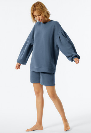 Sweat-shirt manches longues bleu - Revival Lena