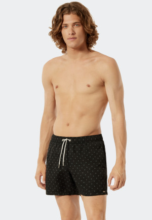 Swim shorts black patterned - Aqua