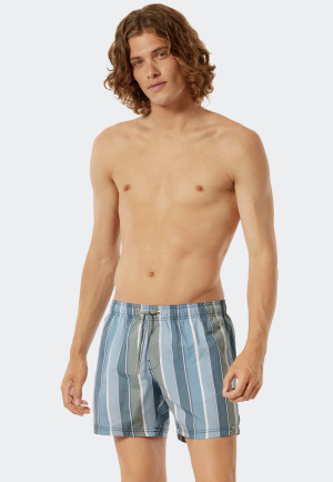 Swim shorts woven fabric blue-green striped - California Cruise