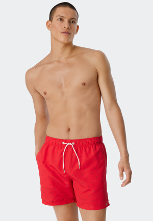 Swim trunks woven fabric red patterned - Marineland
