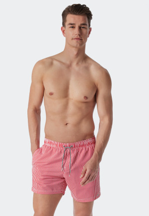 Swim trunks woven fabric red striped - Saltwater