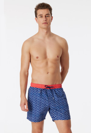 Swimshorts matière tissée nageur imprimé rouge - Casual Swim