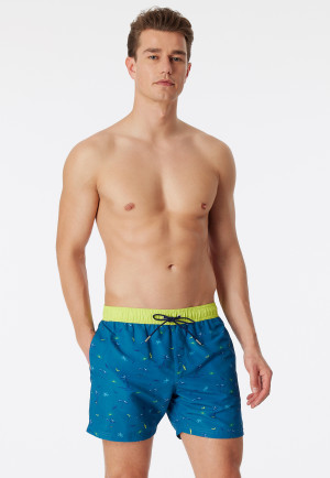 Pantaloncini da bagno intrecciati in spiaggia a fantasia lime - Casual Swim