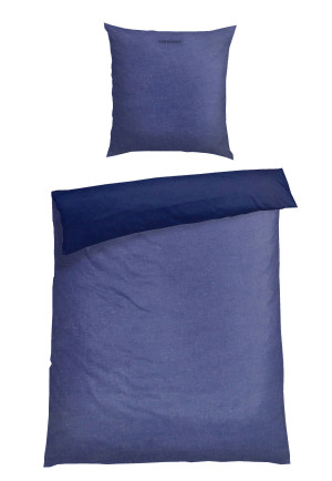 Reversible bed linen 2-piece fine fiber blue - SCHIESSER Home