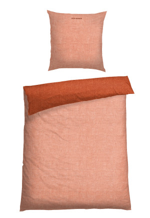 Reversible bed linen 2-piece Renforcé apricot/anthracite - SCHIESSER Home