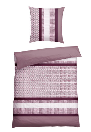 Parure de lit réversible deux pièces Renforcé mauve imprimé - SCHIESSER Home