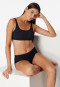 Bralette in cotone biologico a doppia costa, nero - Pure Rib