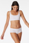 Bralette in cotone biologico a doppia costa, bianco - Pure Rib