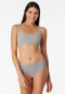 Bralette in cotone biologico a doppia costa, di colore grigio screziato - Pure Rib