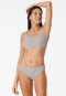 Slip Rio realizzati in cotone biologico a doppia costa, di colore grigio screziato - Pure Rib
