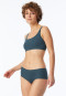 Slip a coste doppie in cotone organico blu denim - Pure Rib