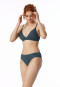 Soutien-gorge sans armatures côtelé brossé coton bio coussinets amovibles bleu jeans - Pure Rib