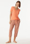 3/4-long modal floral print lounge pants peach - Mix+Relax
