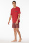 Pyjama court coton bio carreaux rouge piment - Comfort Nightwear