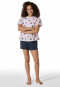 Pyjama court coton bio palmier rose tendre - Nightwear