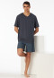 Short pyjamas V-neck chest pocket graphite patterned - Comfort Essentials