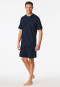 Short pyjamas with dark blue patterned chest pocket - Comfort Essentials