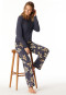 Schlafanzug lang Blumen graphit - Comfort Nightwear