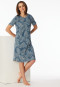 Camicia da notte a maniche corte stampa con palme blu atlantico - Comfort Nightwear