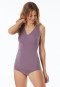 Chemise à bretelles microfibre coussinets amovibles mauve - Invisible Soft