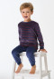 Pyjama long velours rayures bleu foncé - Boys World