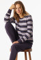 Long pyjamas terry towelling striping indigo - Casual Essentials