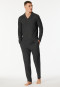 Pyjama long interlock col polo gris foncé chiné - Selected Premium Warming