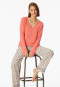 Shirt langarm V-Ausschnitt pfirsich - Mix+Relax